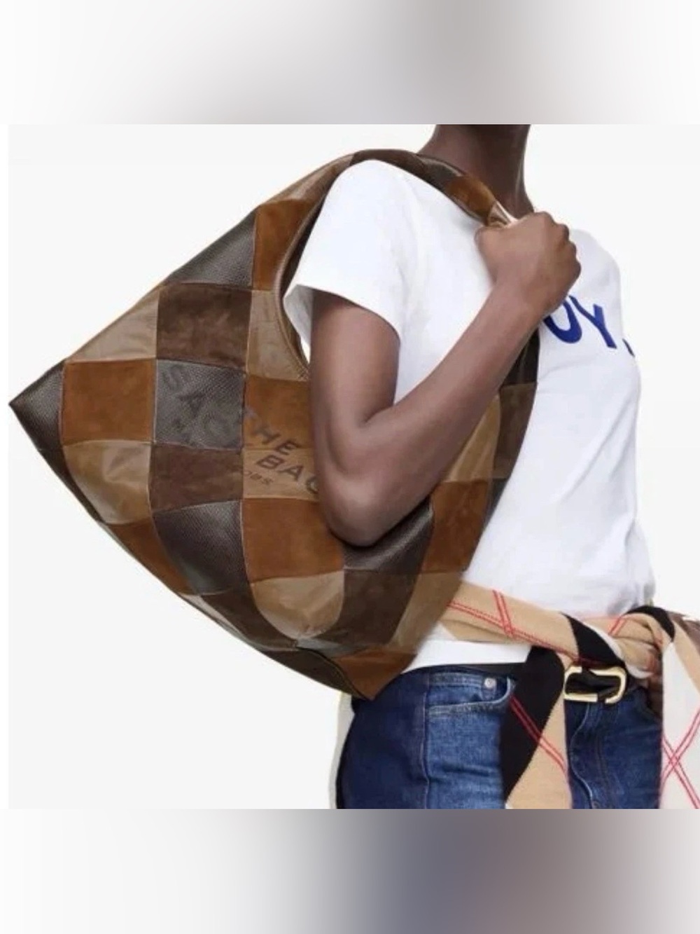 Marc Jacobs-Patchwork Leather Hobo Tote in Brown Tones